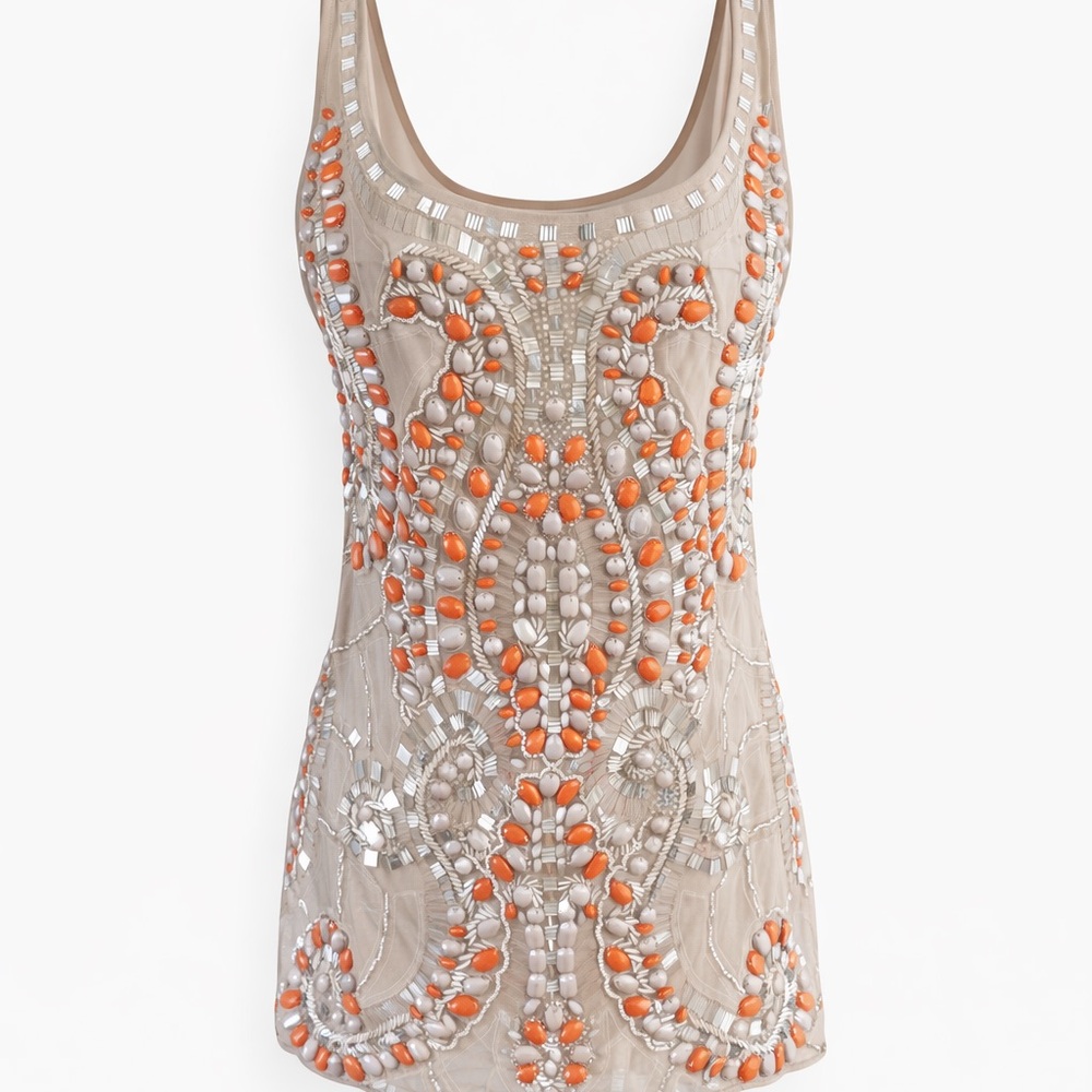 Lafayette 148 New York Beaded Embellished Sleeveless Top 100% Silk Sz 0